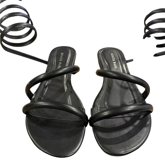 Azalea Wang Black Ankle Wrap Sandals – Size 7 (Never Worn) - Picture 3 of 7